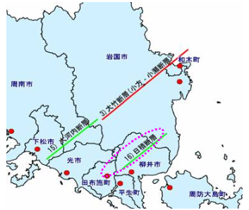 日積断層の位置　資料：山口県地震被害想定調査報告書の画像