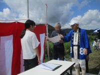 かかしコンテスト表彰　5年生代表