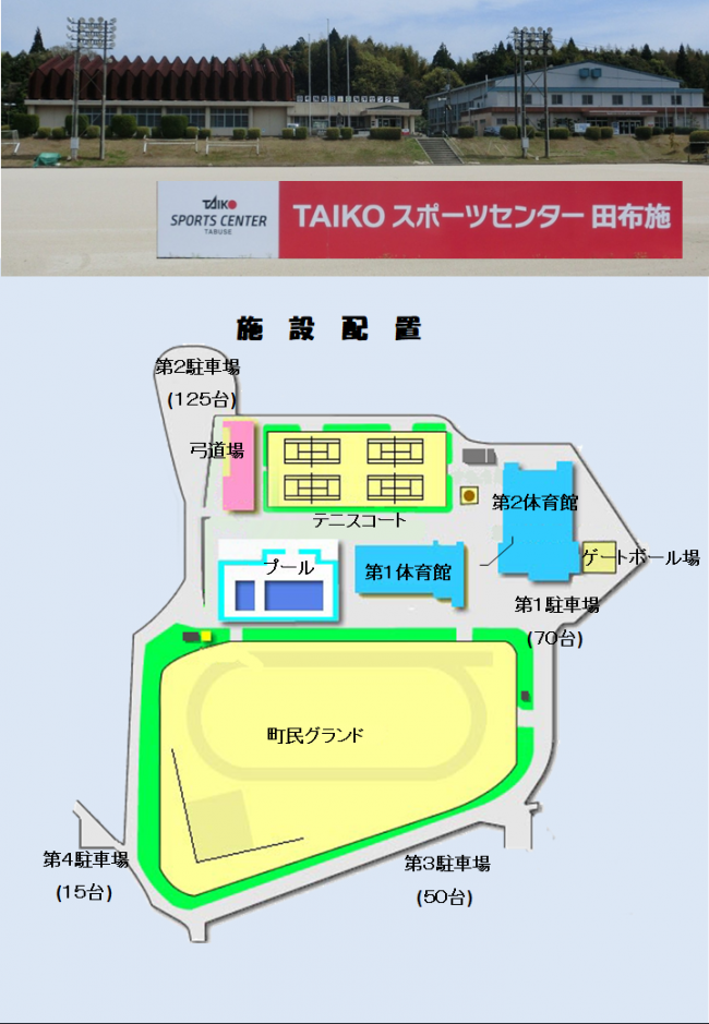 TAIKOスポーツセンター田布施の施設配置図
